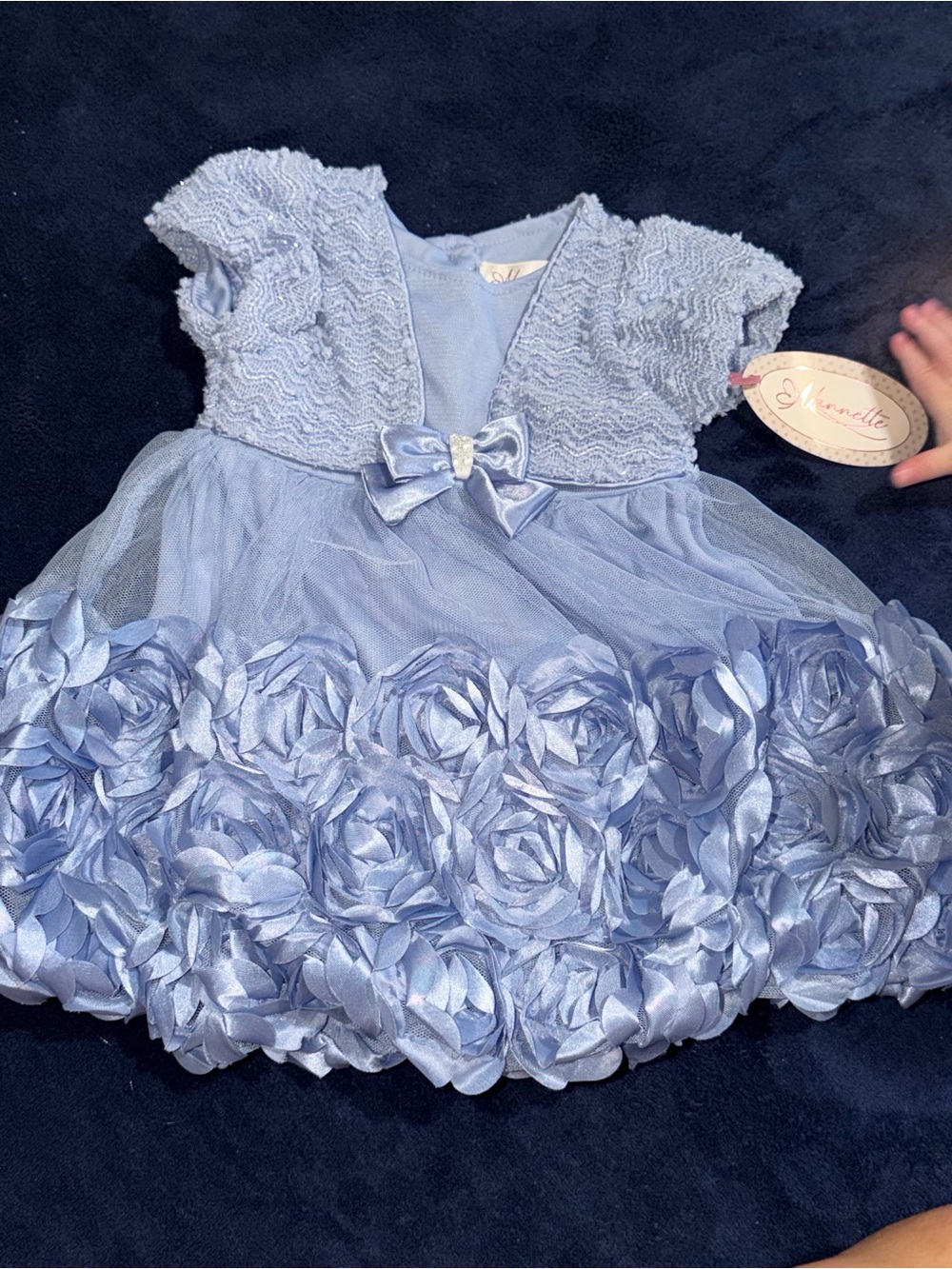 Light Blue Floral Tulle Party Dress |6-9mon|